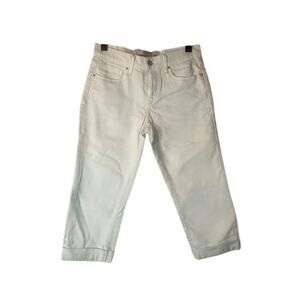 Levi’s Light Pale Blue Cotton Blend Stretch Capri Rolled Trim Jeans Women Sz 4